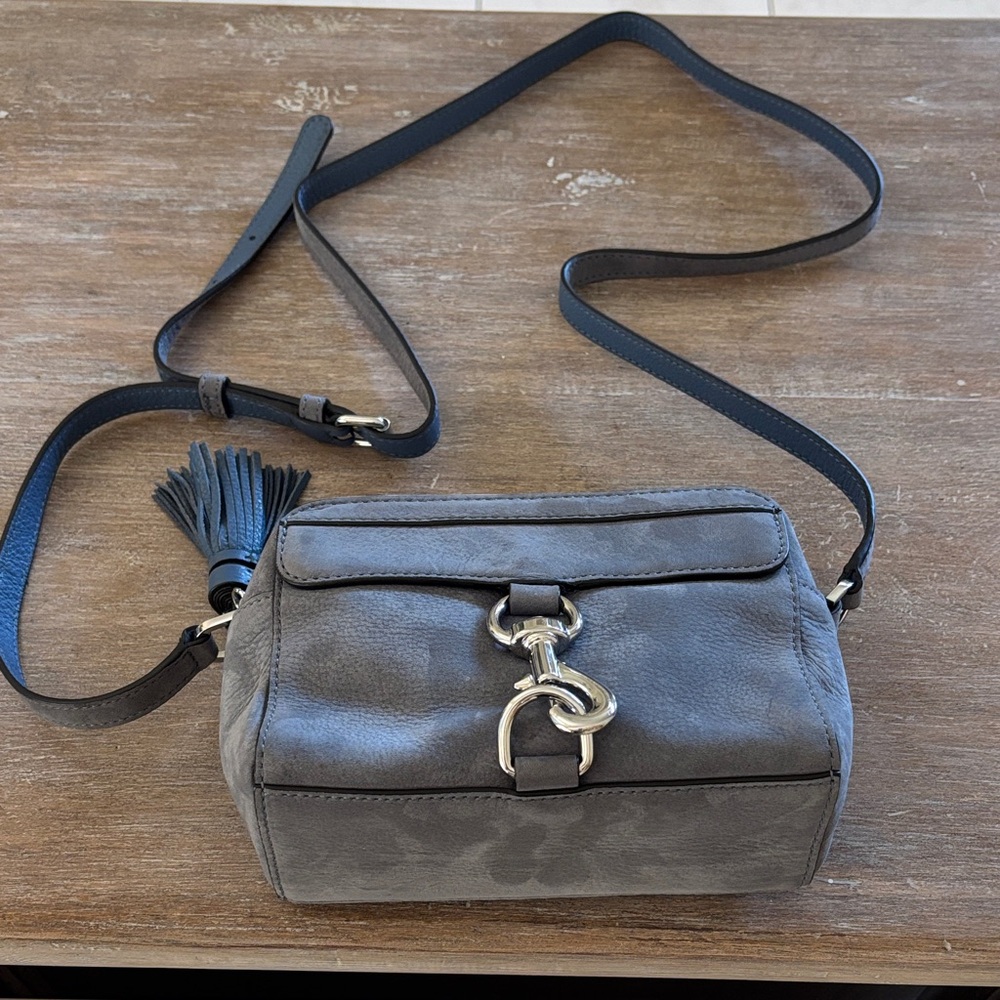 Rebecca Minkoff Nubuck Leather Gray MAB Crossbody Bag